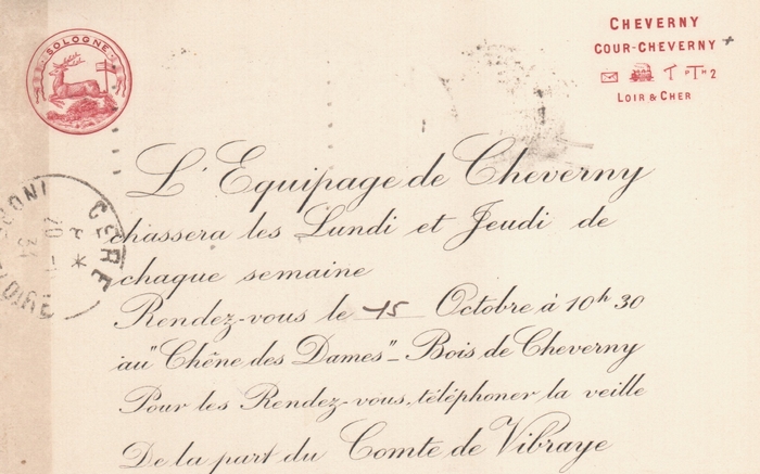 Cheverny - Archives du Château de Montpoupon - Don à la Société de Vènerie (3)